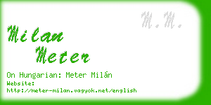 milan meter business card